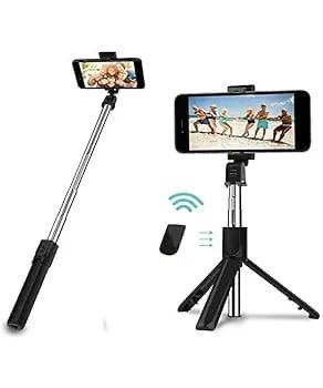 Selfie Stick Tripod R1S Bluetooth Remote Control Tripod Selfie Stick New Model with Wireless Remote Shutter Compatible with All Cell Phones - R1