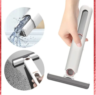 2-in-1 Silicone Water Wiper with Handle – Window, Mirror & Floor Cleaning Brush