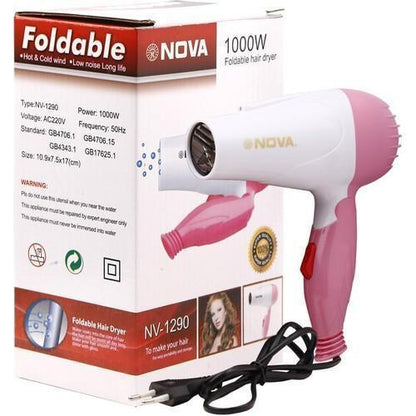 Nova Foldable 1000W Hair Dryer – Hot & Cold Wind