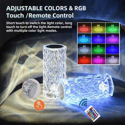 Crystal Touch RGB Lamp — 16 Color Changing LED Light with Remote Control & USB Charging