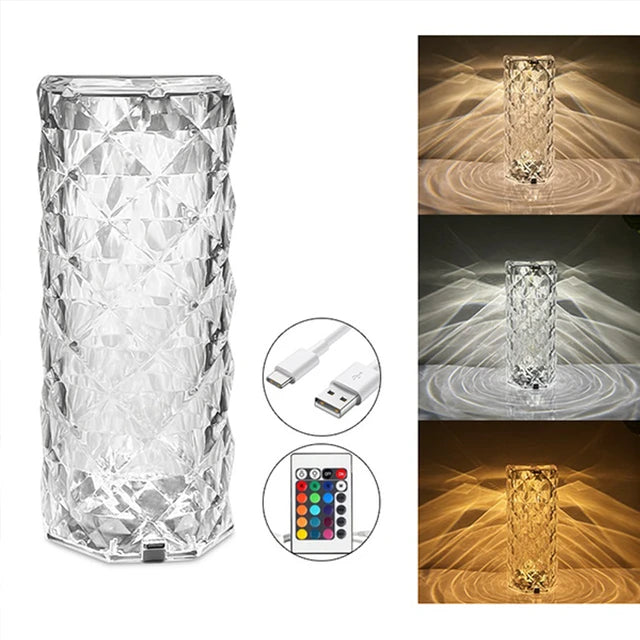 Crystal Touch RGB Lamp — 16 Color Changing LED Light with Remote Control & USB Charging