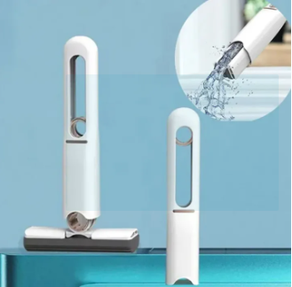 2-in-1 Silicone Water Wiper with Handle – Window, Mirror & Floor Cleaning Brush