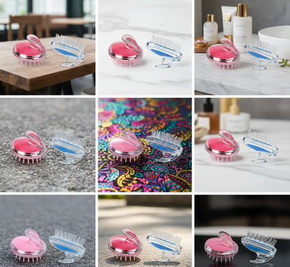 Hair Wash Brush & Scalp Massage Comb – Anti-Dandruff Haircare Brush with Soft Silicone Bristles | Deep Scalp Cleanser, Hair Growth Massager, Anti-Itch, Anti-Hair Fall